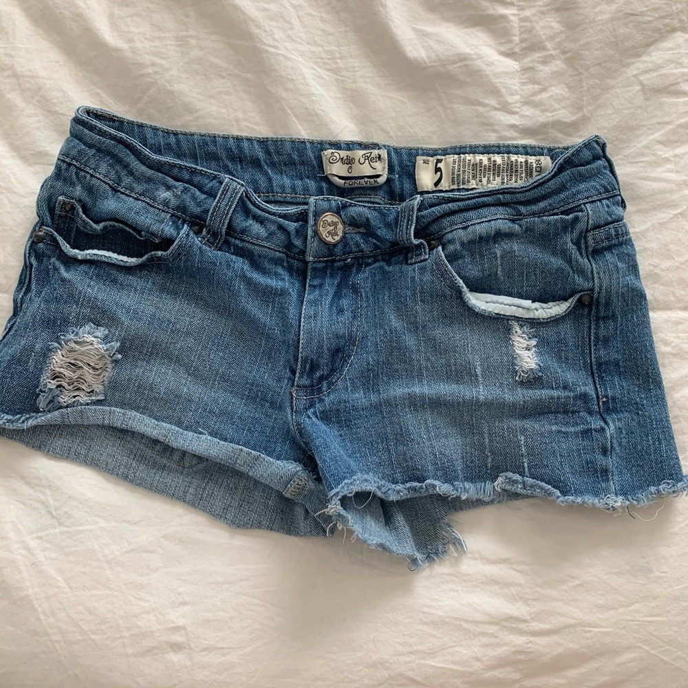 indigo rein size 5 denim shorts